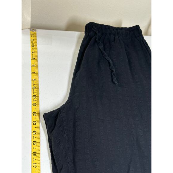 Woman Within Pants Women 14W Cropped Pull On Textured Lounge Relaxed 100% Cotton - Picture 7 of 8